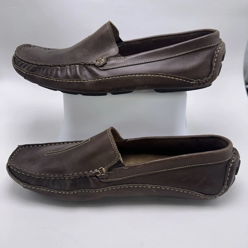 Clarks‎ England Mansell Men's Shoes Size 11 M Brown Leather Driving Loafers